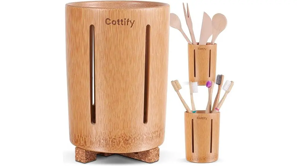 eco friendly bamboo toothbrush holder