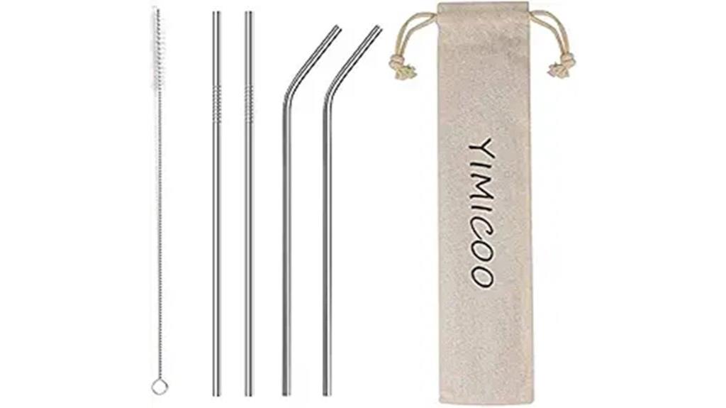 reusable metal straws set