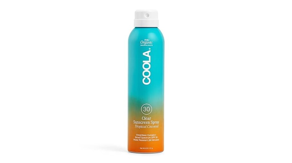 organic sunscreen spray protection