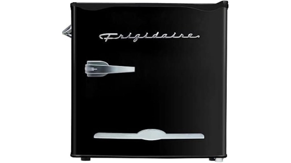 compact black retro fridge