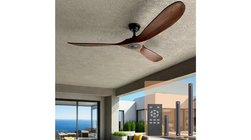 remote controlled wooden ceiling fan